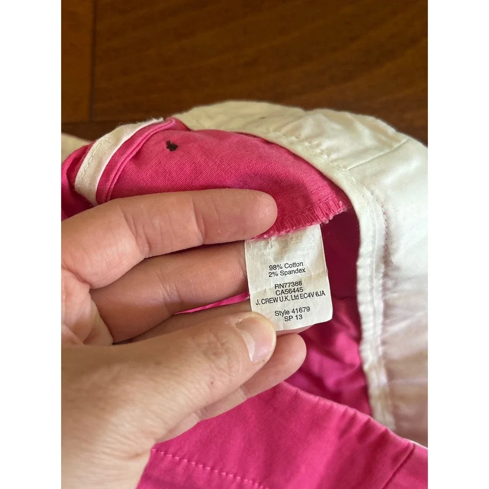 J.Crew City Fit Pink Sailor Button Shorts Stretch Cotton Size‎ 2 41679